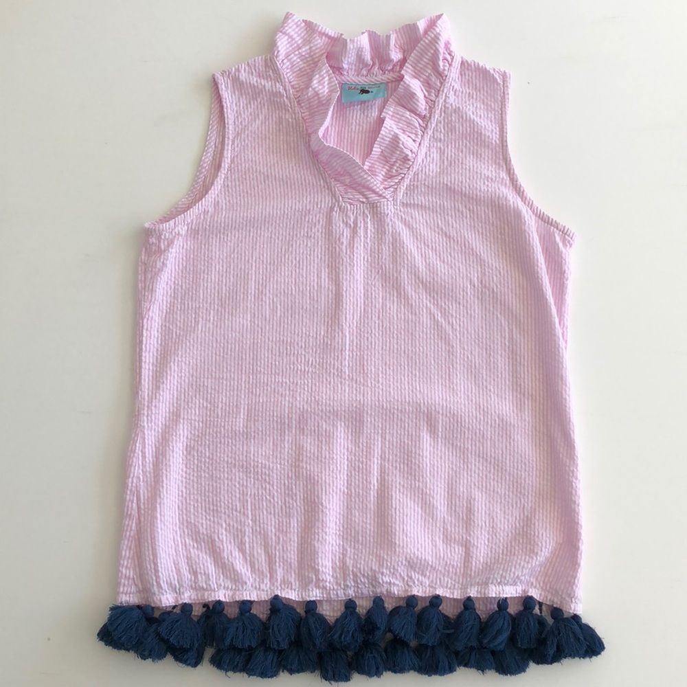 Pink seersucker top